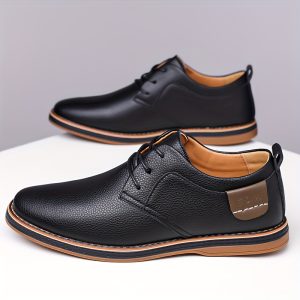 Men'S Business Shoes Low-Cut Lace-Up Formal British Style Men'S Shoes, Suitable for Weddings - Party Casual Shoes