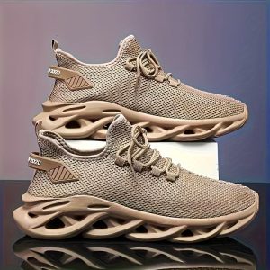 Men's Low-Top Road Running Sneakers - Lightweight Breathable Sneakers Suitable for, & Daily Wear - Minimalist Cushioned Sole & Durable MD Outsole - Year-Round Casual Sportswear (Solid Color)