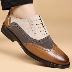 New Men'S Dress Shoes Men'S Shoes Large Size Men'S Elegant Footwear Fashion Men'S Men'S Gift Brogue Carved Patchwork Style Business Formal Pointed Toe Loafers Work Wedding Office Shoes Comfortable Men'S Shoes